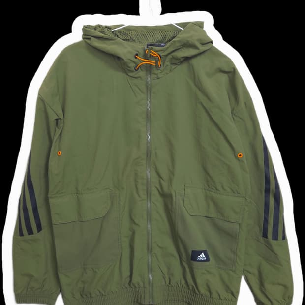 남 77 아디다스 (새상품) 카키 바람막이 점퍼