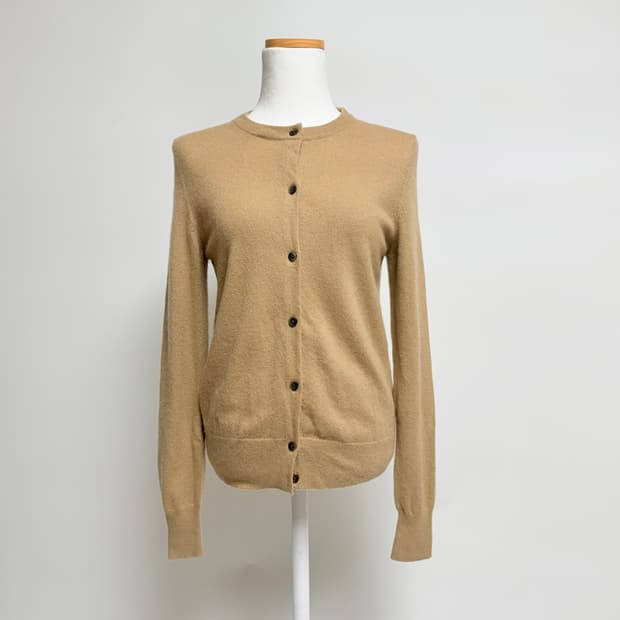 [캐시미어 100%] 유니클로 베이지 라운드 가디건 M