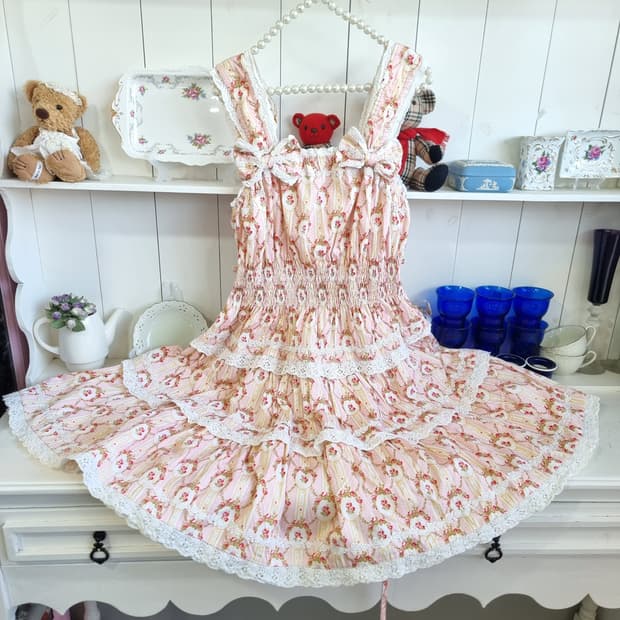 BODYLINE 플라워 리본 캉캉 원피스