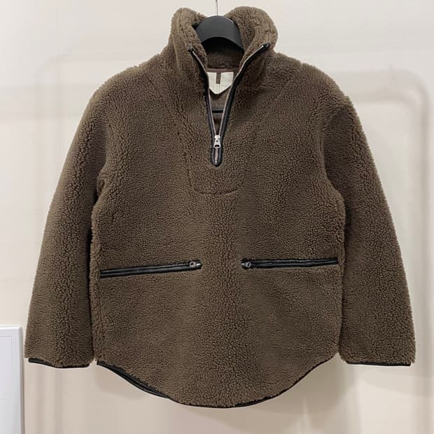 아르켓 레더 트리밍 테디 플리스 파일 아노락