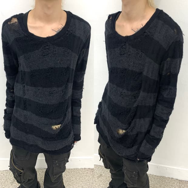 Mihara Yasuhiro damaged wool knit 