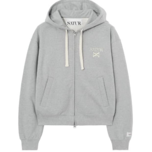 세터 클래식 로고 공용 후드집업 멜란지그레이 