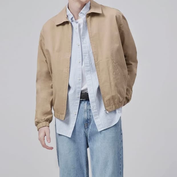 지오다노 코튼 블루종 베이지 L