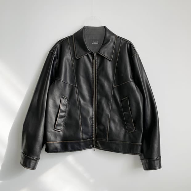 F2 무신사 스탠다드 페이디드 신세틱 레더 싱글 재킷 L사이즈