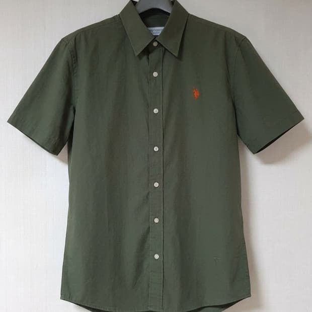 U.S. POLO ASSN. 남성 시어서커 반팔 셔츠 L 유에스 폴로어신