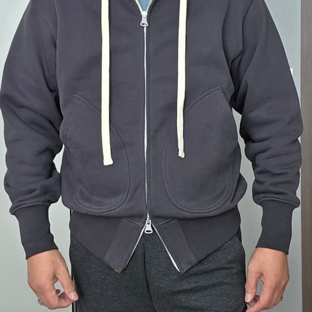 브론슨(BRONSON) 2Way Zip-Up 후드티 다크 그레이 (L)