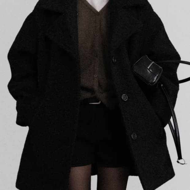 어텀 부클 하프코트