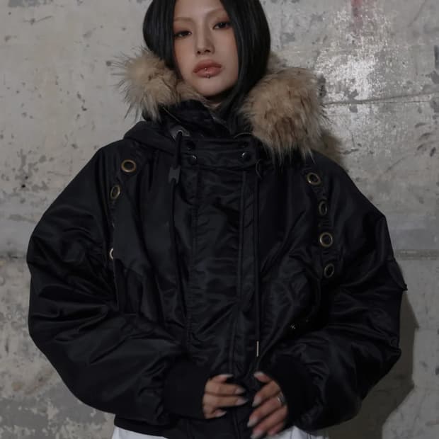 팬시클럽 아일렛 퍼 MA-1 (BLACK)