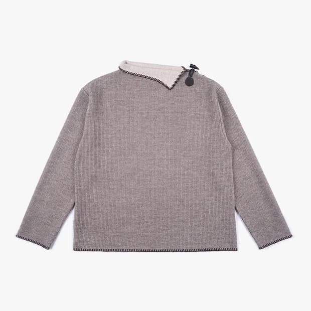 할로미늄 토글 니트 탑 브라운