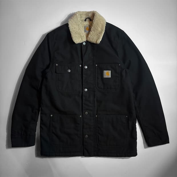 칼하트 블랙 쉐르파 플리스 워크자켓