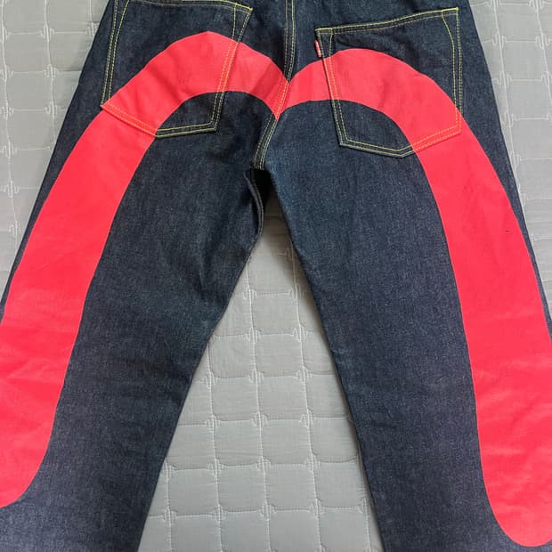 에비수 빅 갈메기 프린팅 레드 와이드