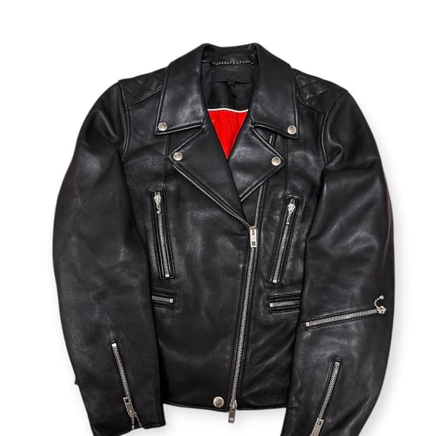 랙앤본 레더 블랙 라이더 자켓