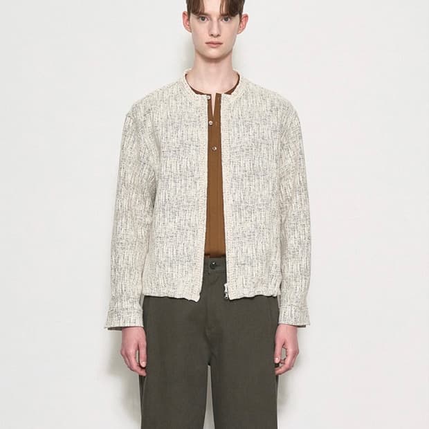 [105] 타임옴므 25ss 트위드 부클 집업 자켓