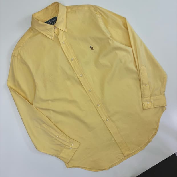 Polo  폴로 랄프로렌 자수 옐로우 코튼 셔츠 