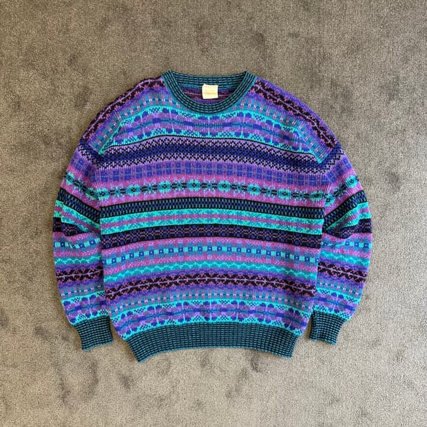 Wendy Lawrence 빈티지 패턴 니트 M