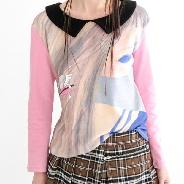 샵 페어리 girl painting collar shirt