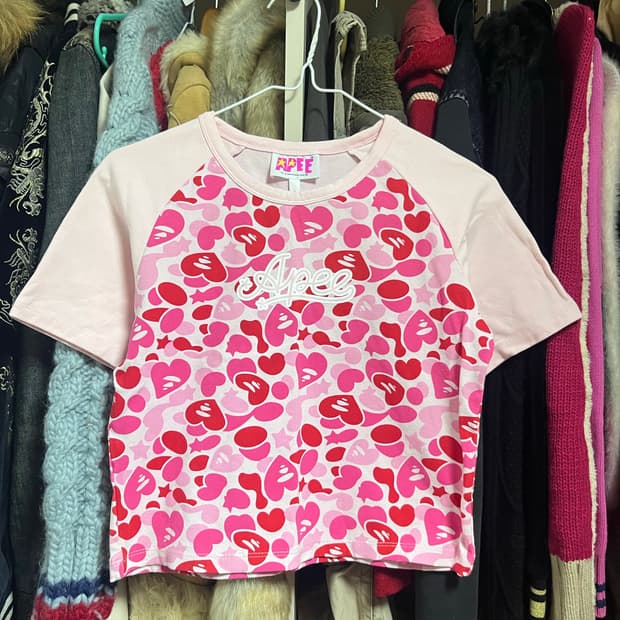 에이프 베이프 핑크카모 반팔