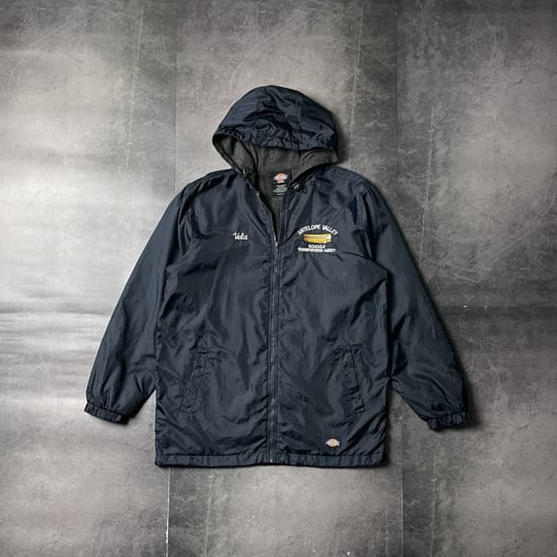 DICKIES 디키즈 빈티지 네이비 후드 셰르파 바람막이 A00841