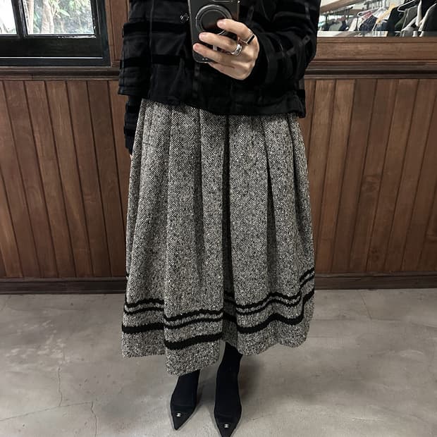 COMME DES GARCONS tweed wool skirt