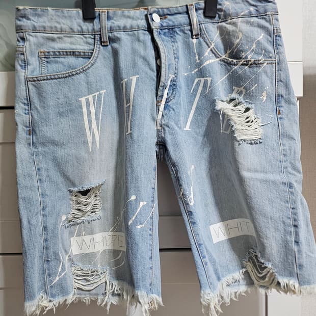 오프화이트 연청 숏팬츠 반바지 33