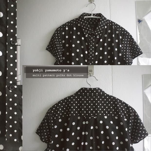 multi pattern polka dot blouse 