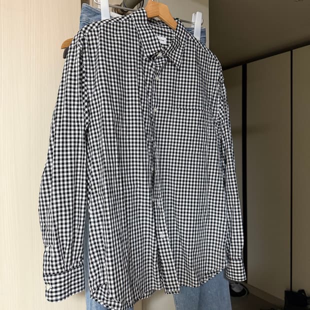 스테디에브리웨어 깅엄체크셔츠 블랙 2