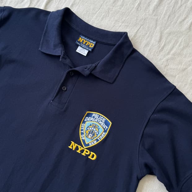 USA 빈티지 NYPD 자수 카라티 M