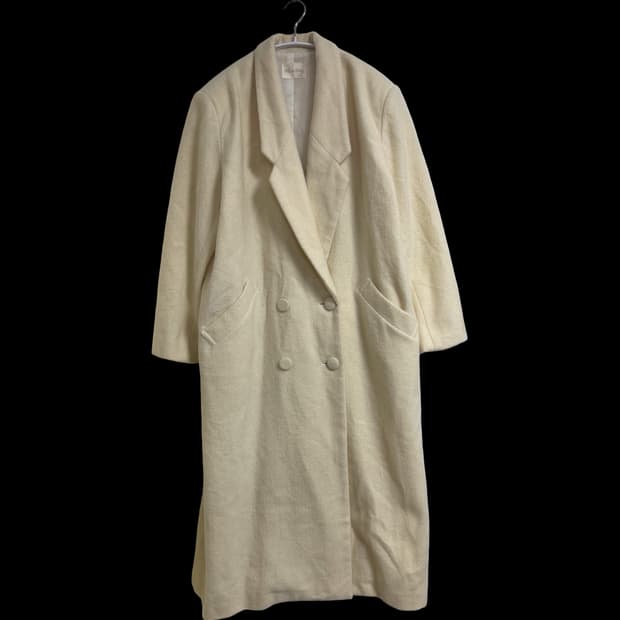 ZELE de ZEAL 80s 아이보리 더블 롱코트 