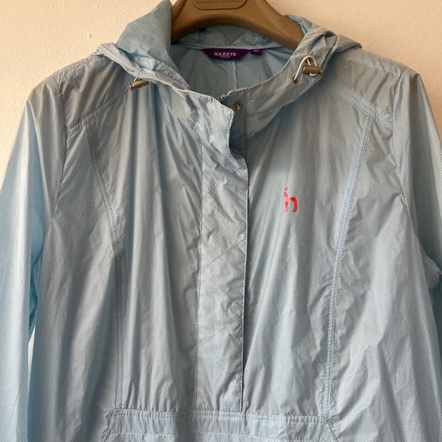 헤지스골프 여성 스카이블루 바람막이점퍼 아노락후드점퍼