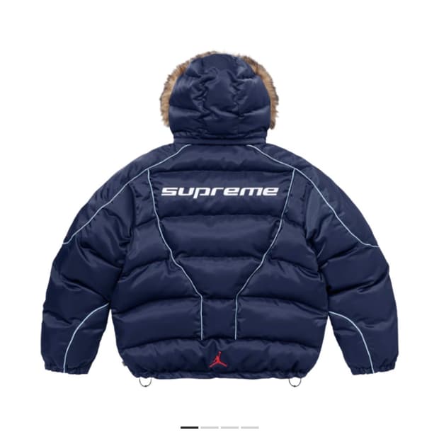 슈프림 x 조던 퍼퍼 자켓 네이비 M사이즈