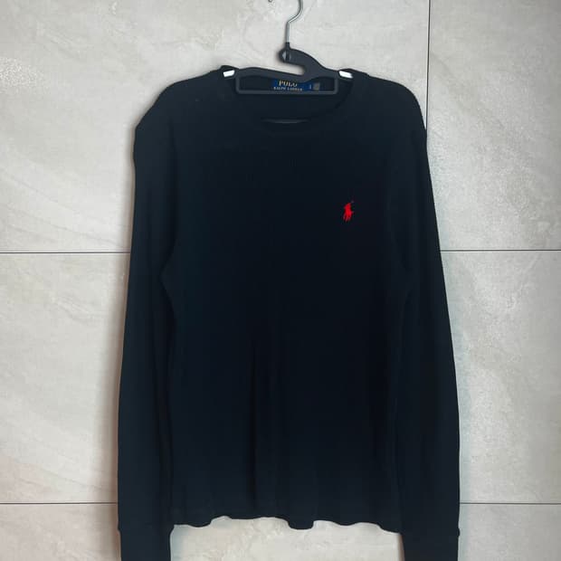 폴로 랄프로렌 블랙 와플 롱슬리브 니트 [L]