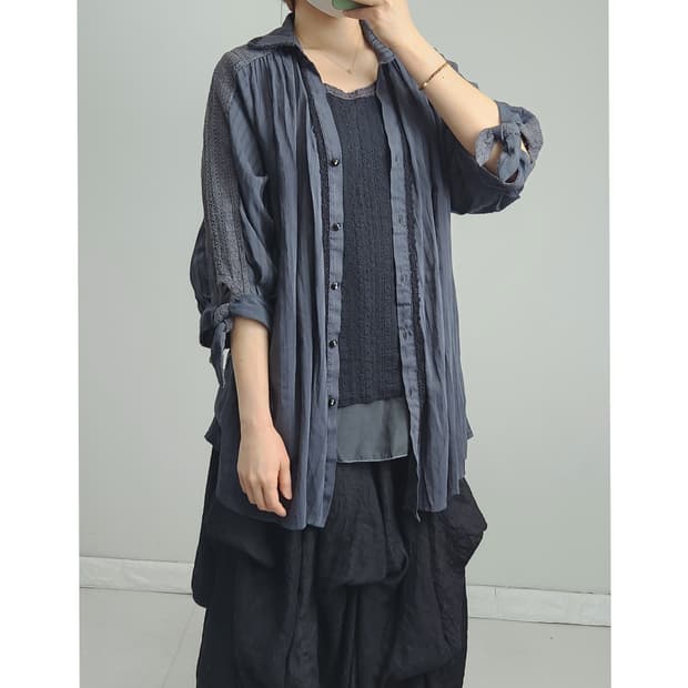 (AXES FEMME)레이어드 롱 블라우스