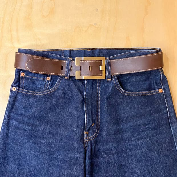 VTG leather belt 빅버클 레더벨트