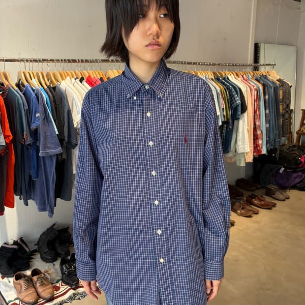 Ralph Lauren 코튼 체크 셔츠 L