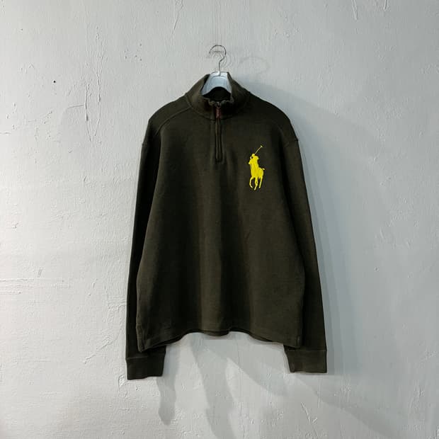폴로랄프로렌 빅포니 반집업 코튼 니트 L