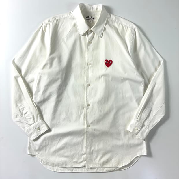 Comme Des Garcons 꼼데가르송 레드 하트와펜 화이트 셔츠