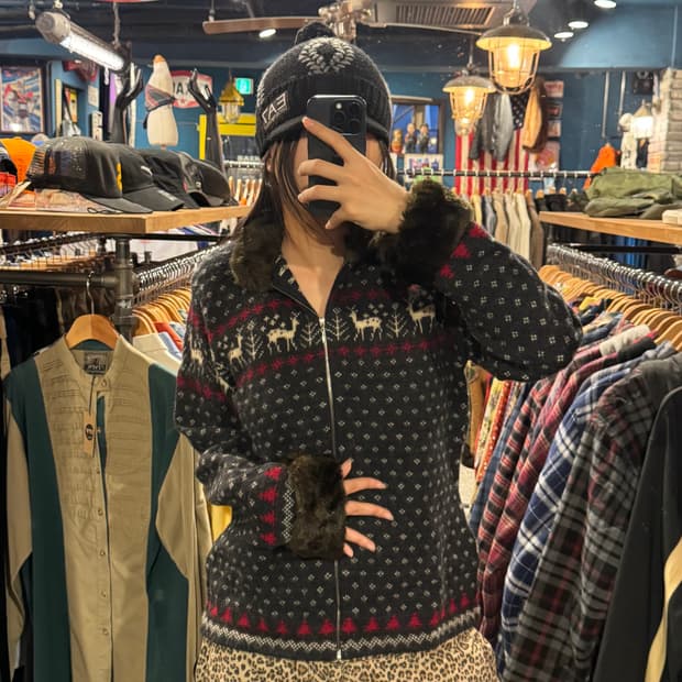 RALPH LAUREN 랄프로렌 아가일 퍼 집업