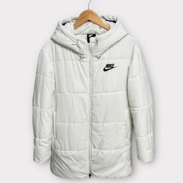 나이키 스우시 화이트 경량 롱패딩 L-XL 