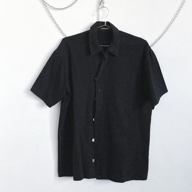 90’s Y’s for men 사선 버튼 하프셔츠