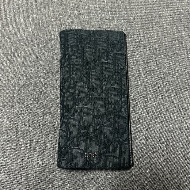 디올 오블리크 버티컬 장지갑 블랙