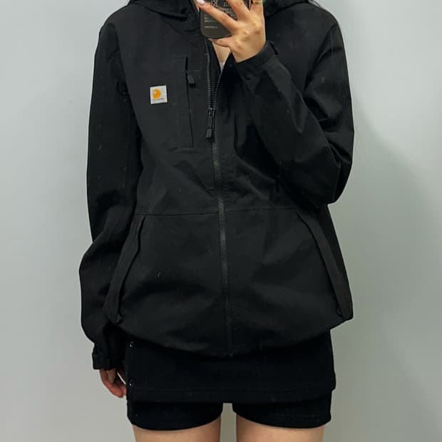 칼하트 레인디펜더 블랙 바람막이 자켓