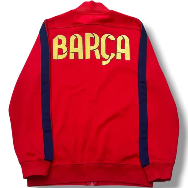 Nike 바르셀로나 빅로고 레드 트랙탑 져지