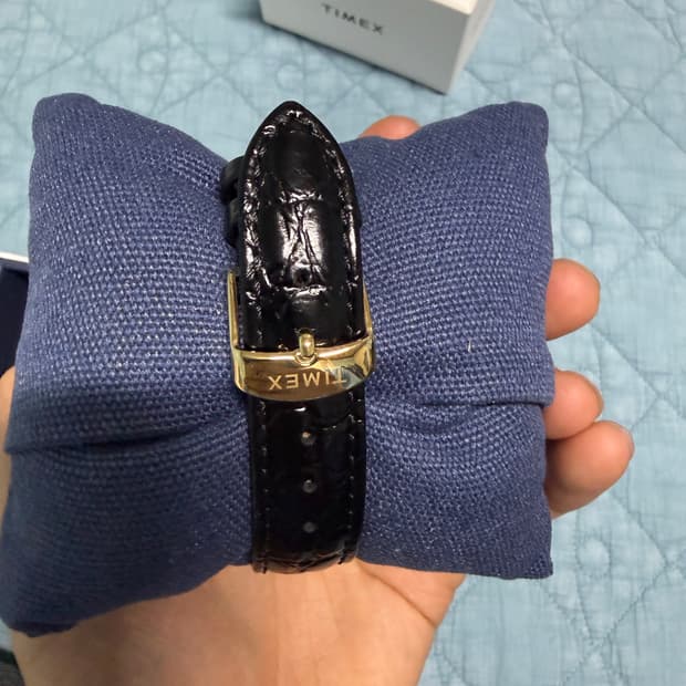 (새상품) 타이맥스 노아 문페이즈 가죽 시계 골드 블랙