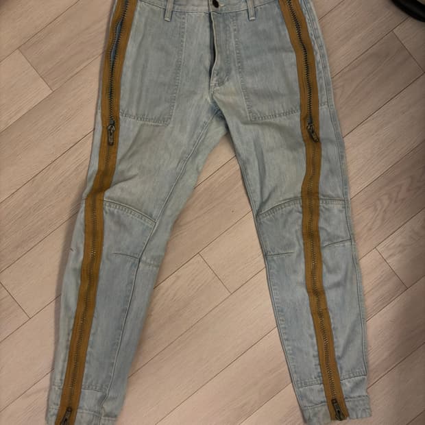 드리스 반 노튼 지퍼 바이커데님