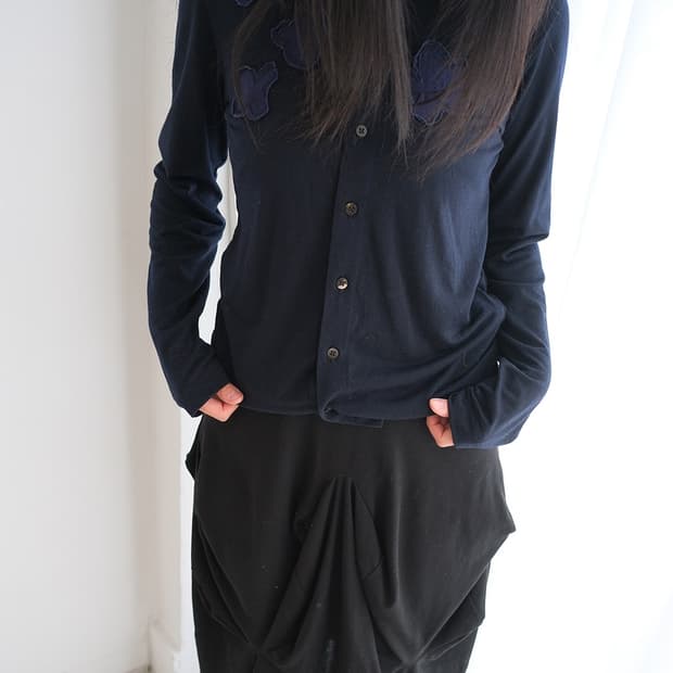 99s Flower appliqué cardigan