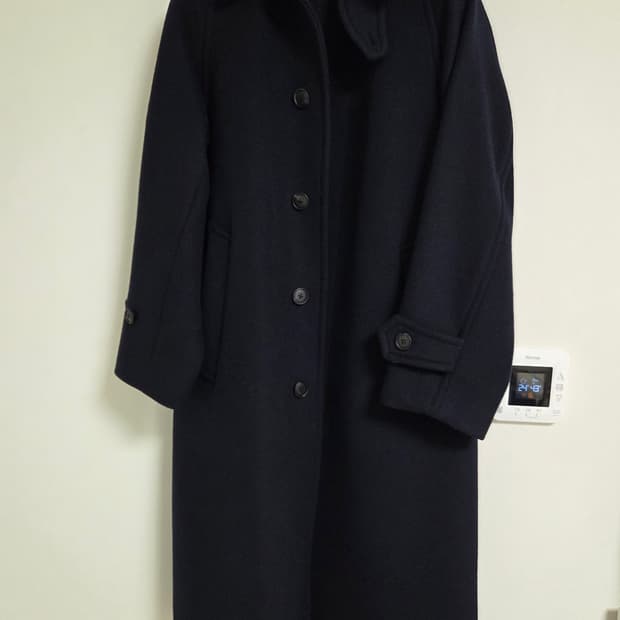 헤지스 his 울 캐시미어 발마칸 코트 (네이비/ xs)