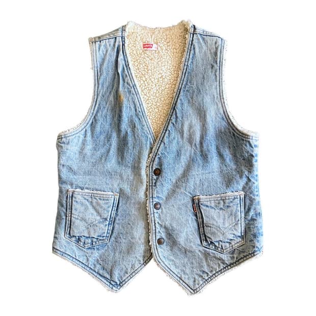 80s levis orange tab sherpa denim vest