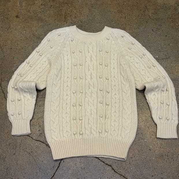 90s USA 빈티지 피셔맨 니트 방울 헤비코튼 니트 