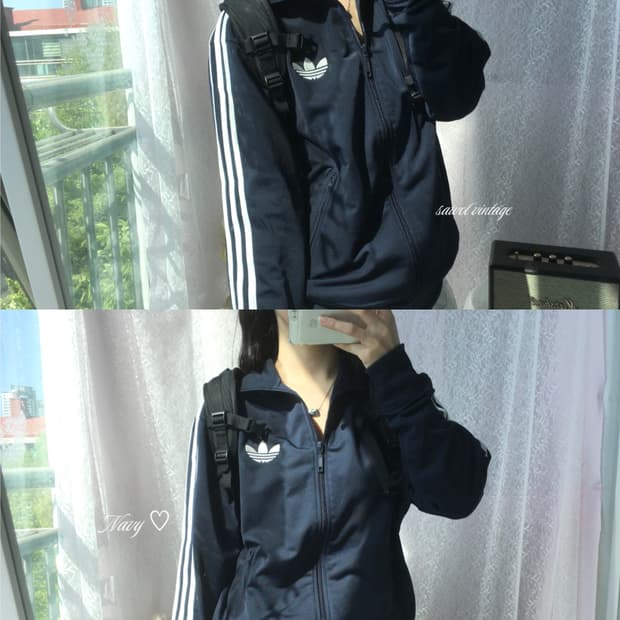 Adidas navy old school jersey