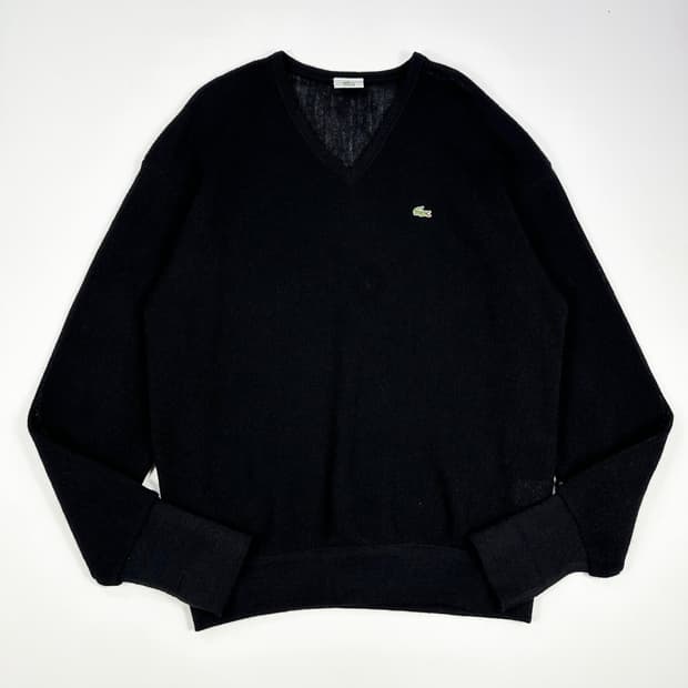 라코스테 미니멀 브이넥 니트 블랙 XL